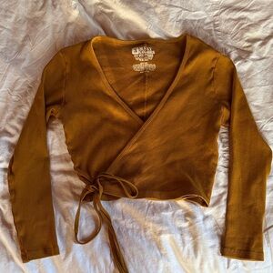 Big Bud Press Butterscotch Wrap Crop Top small